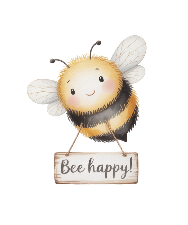 bee happy fabric panel