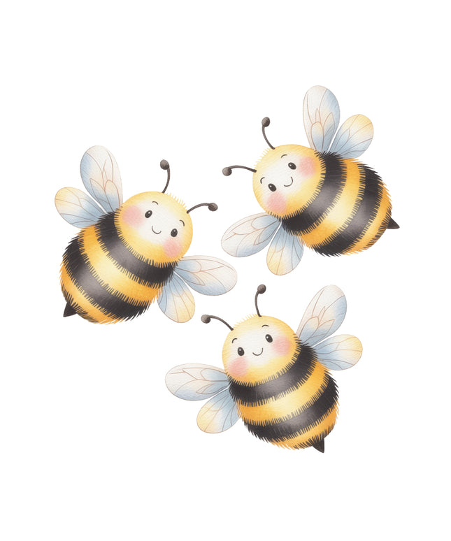 bees cotton fabric panel