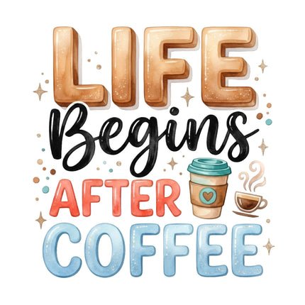 Life Begins After Coffee fabric panel