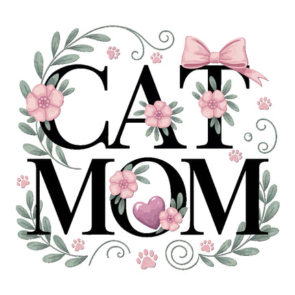 cat mom fabric panel