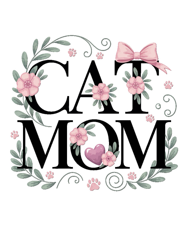 cat mom fabric panel