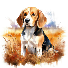 floral beagle fabric panel