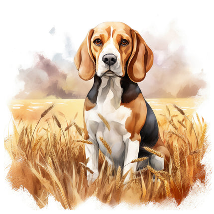 floral beagle fabric panel