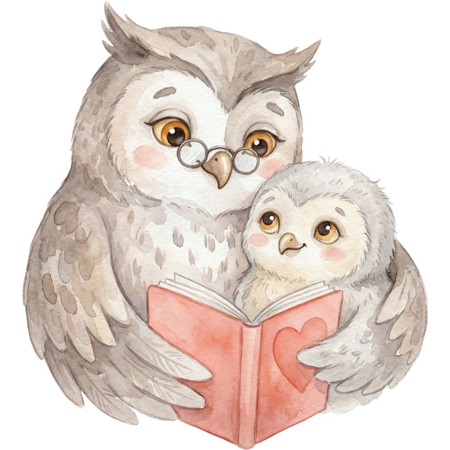 Reading Owls 100% Cotton Fabric Panel Block AL264