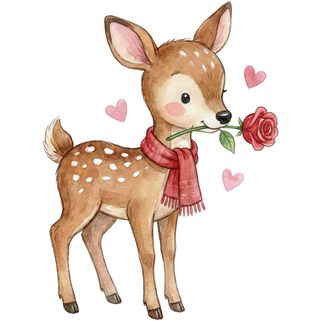 deer holding a rose quilt block