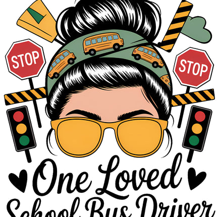 school bus driver fabric panel