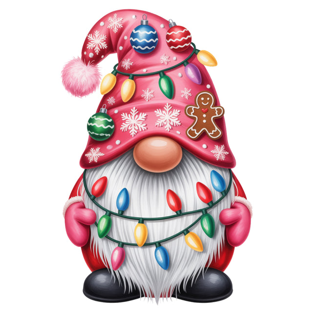 pink festive Christmas gnome quilt block