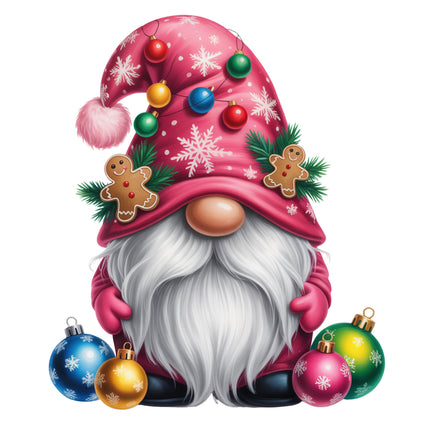 pink festive Christmas gnome quilt block