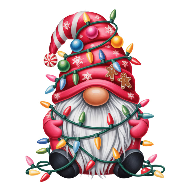 pink festive Christmas gnome quilt block