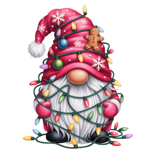 pink festive Christmas gnome quilt block