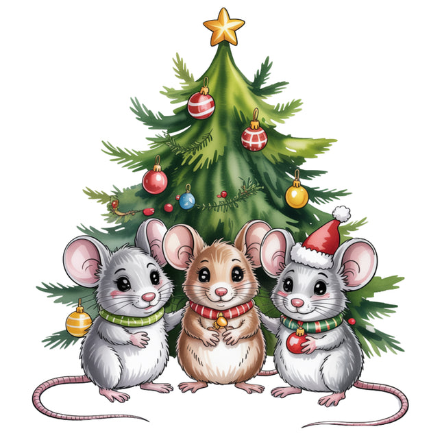 festive Christmas mice quilt block