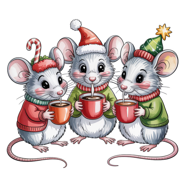 festive Christmas mice quilt block