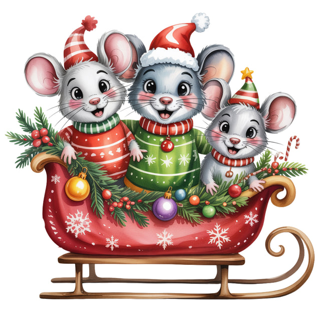 festive Christmas mice quilt block