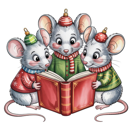 festive Christmas mice quilt block