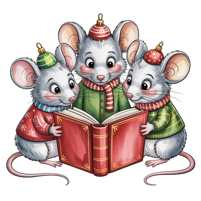 festive Christmas mice quilt block