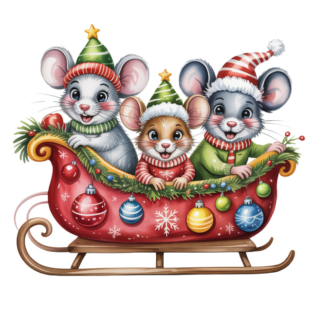festive Christmas mice quilt block