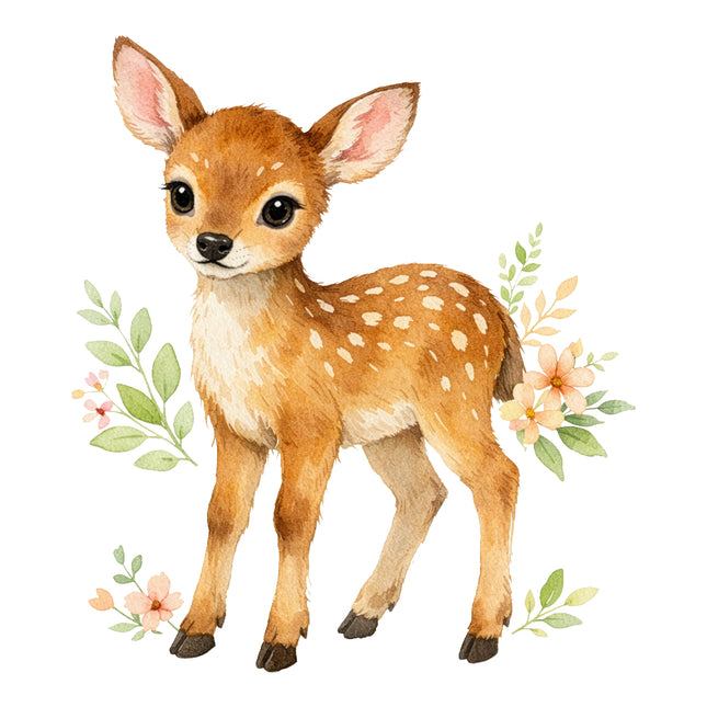 baby deer quilt panel