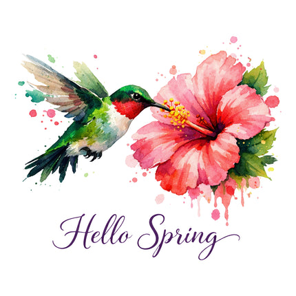 Hello Spring fabric panel