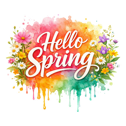 Hello Spring fabric panel