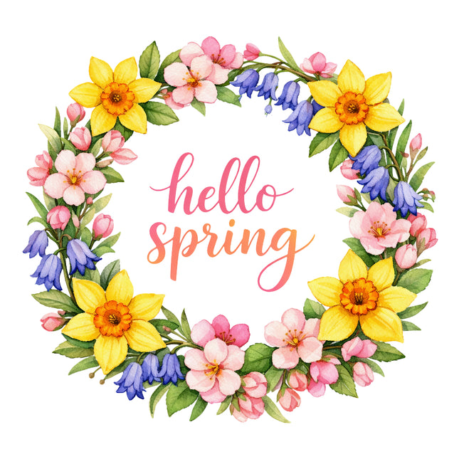 Hello Spring fabric panel
