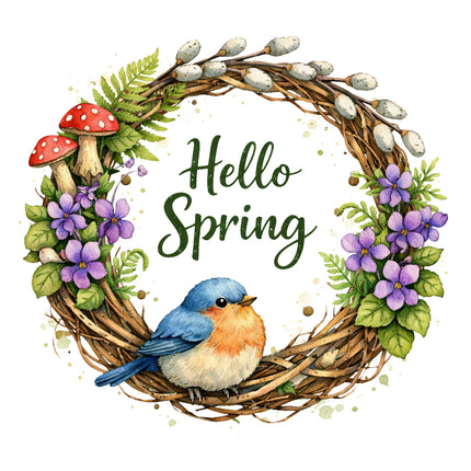 Hello Spring quilt block