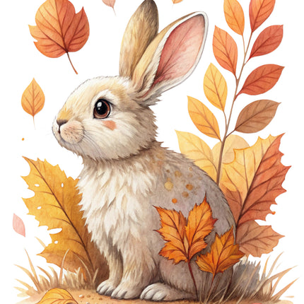 autumn bunny quilt block