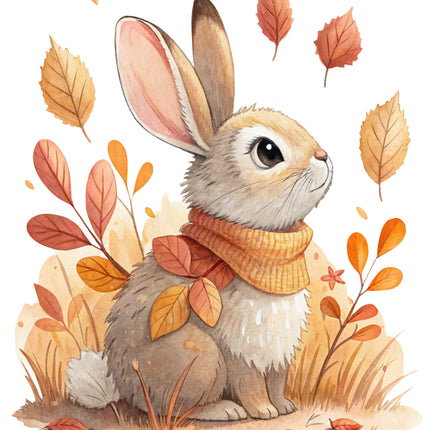 autumn bunny quilt block