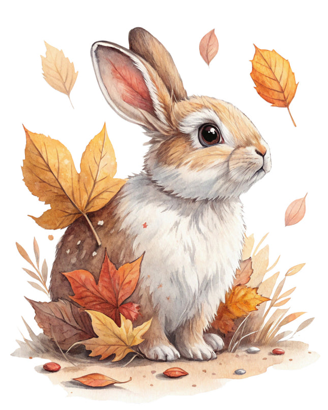 autumn rabbit fabric panel