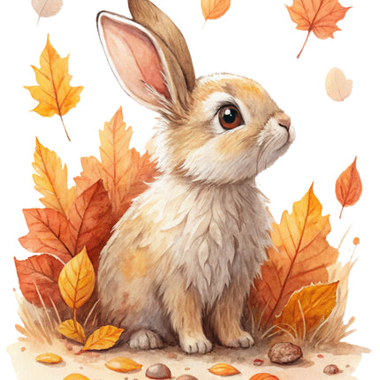 autumn bunny quilt block