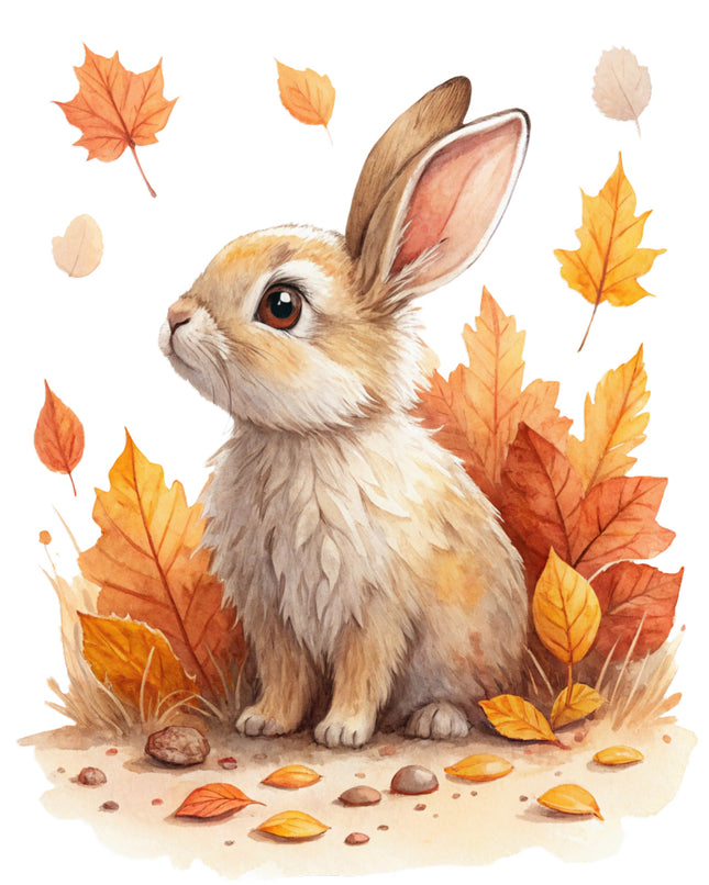 autumn rabbit fabric panel