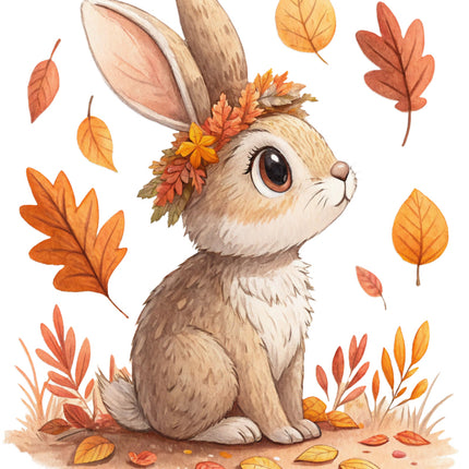 autumn bunny fabric panel