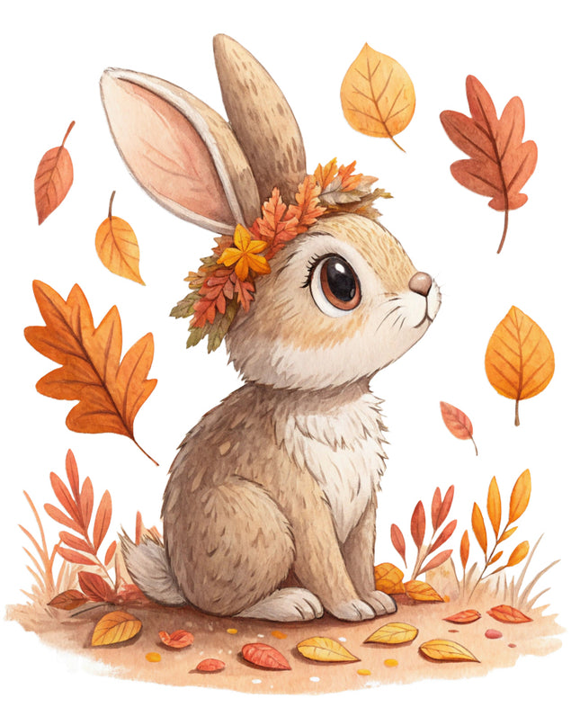 autumn bunny fabric panel