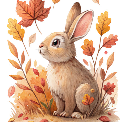 autumn bunny quilt block