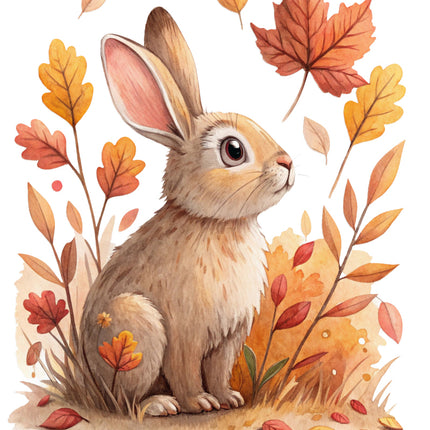 autumn bunny fabric panel