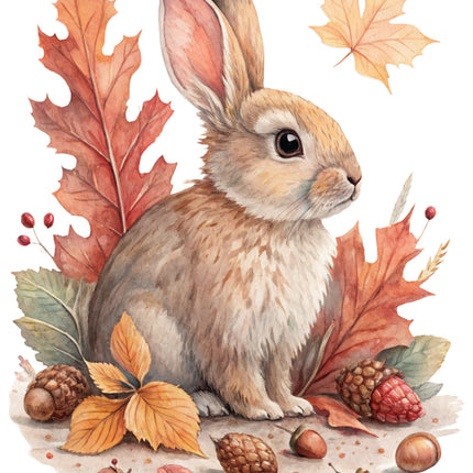 autumn bunny fabric panel