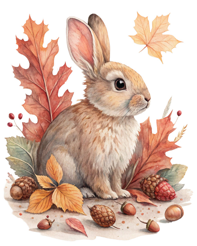 autumn bunny fabric panel
