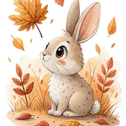 autumn bunny fabric panel