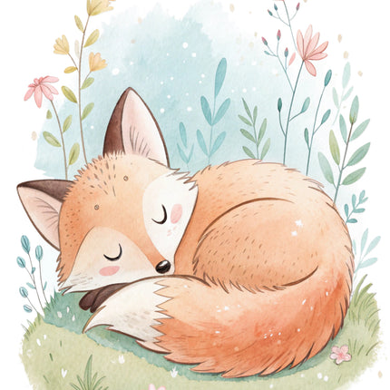 Sleeping fox quilt block