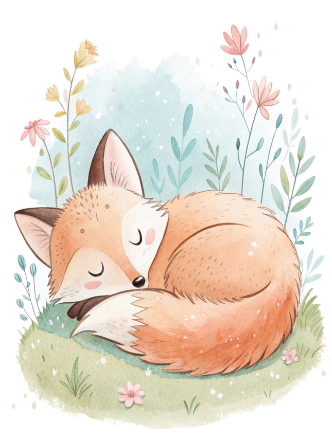 Sleeping fox quilt block