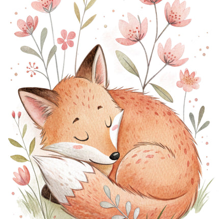 Sleeping fox quilt block