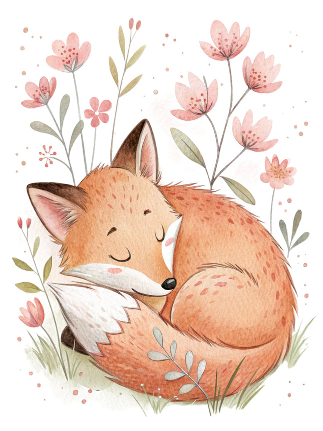 Sleeping fox quilt block