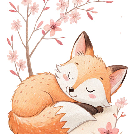Sleeping fox quilt block