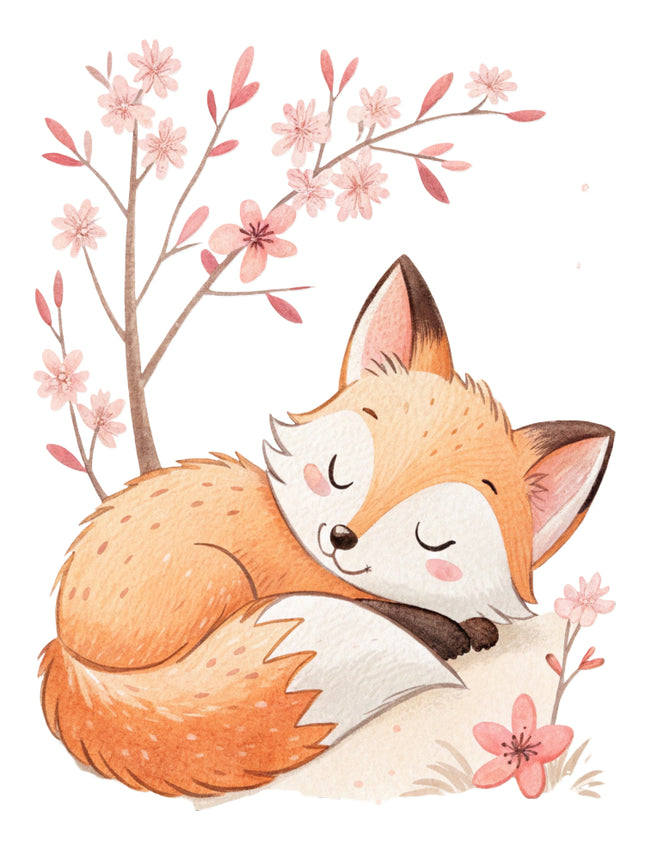 Sleeping fox quilt block