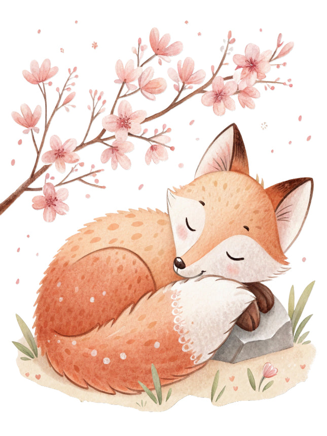 Sleeping fox fabric panel