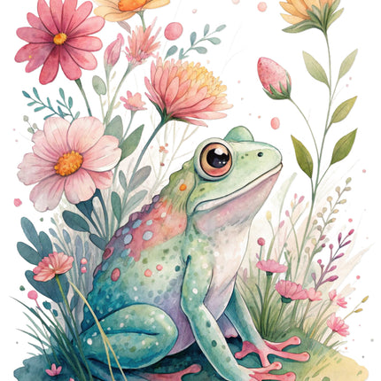 floral frog quilt block