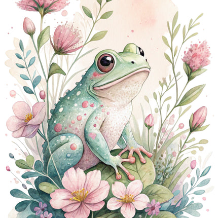 floral frog quilt block