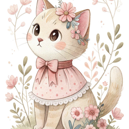 Victorian cat quilt block