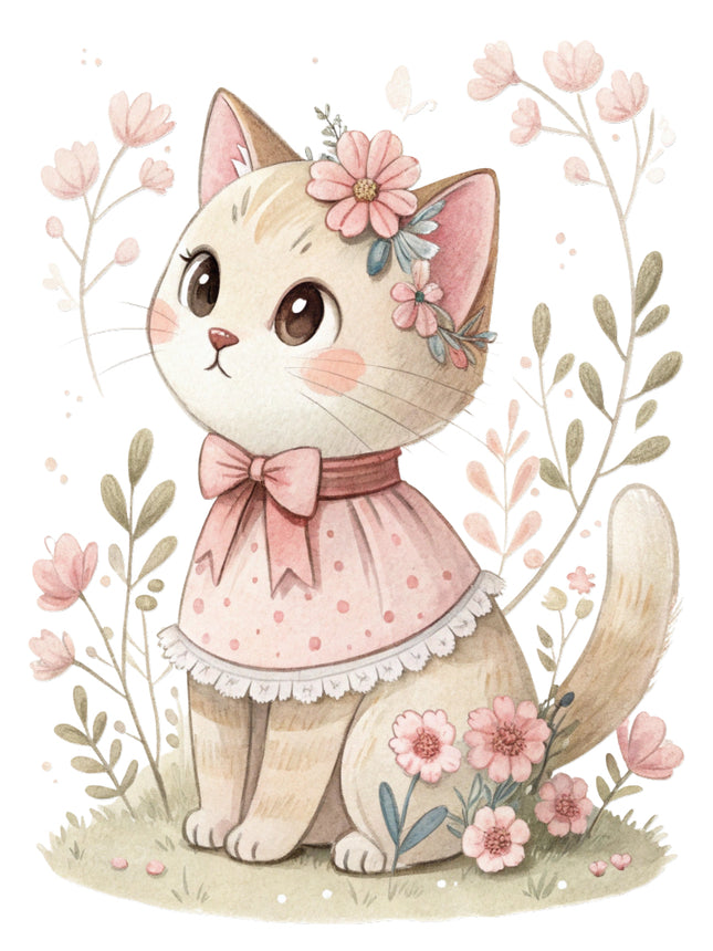 Victorian cat quilt block