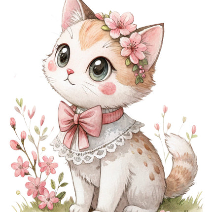 Victorian cat quilt block