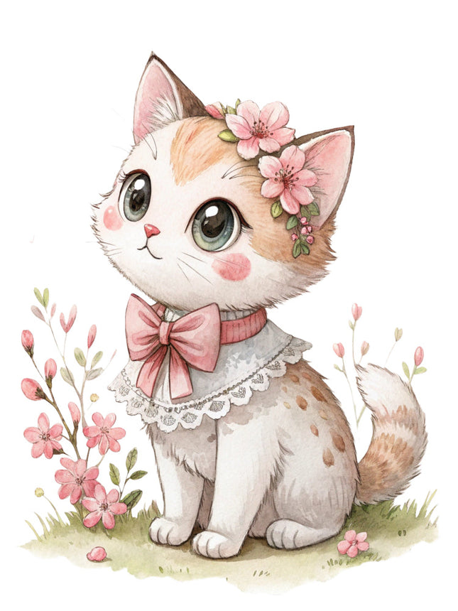 Victorian cat quilt block